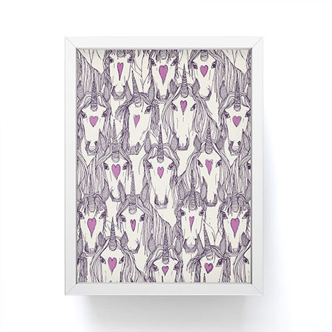 Sharon Turner unicorn love purple Framed Mini Art Print