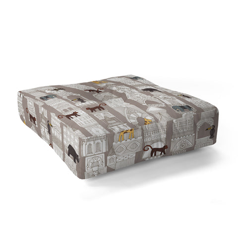 Sharon Turner urban jungle pebble Floor Pillow Square