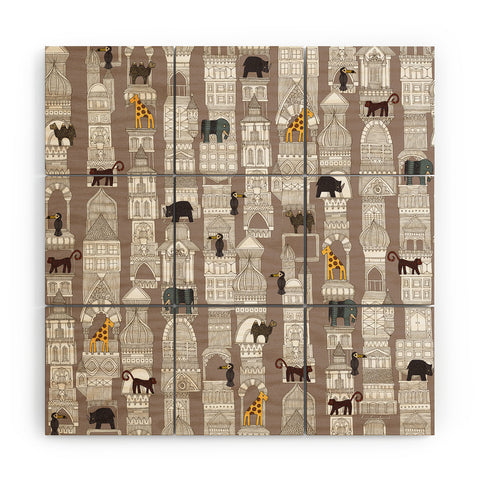 Sharon Turner urban jungle pebble Wood Wall Mural
