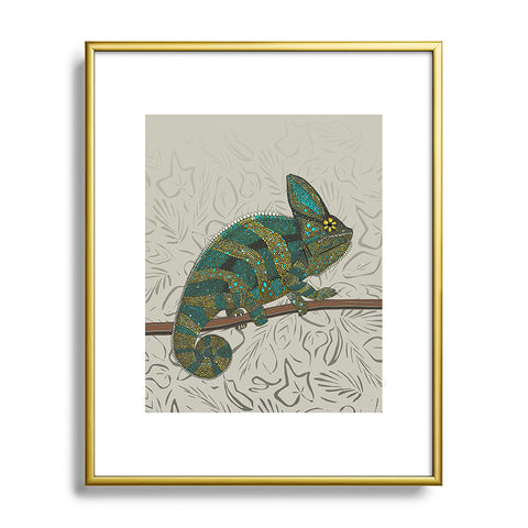 Sharon Turner veiled chameleon stone Metal Framed Art Print