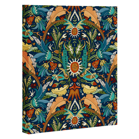 Sharon Turner Victorian damask midnight Art Canvas