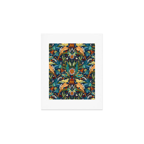 Sharon Turner Victorian damask midnight Art Print