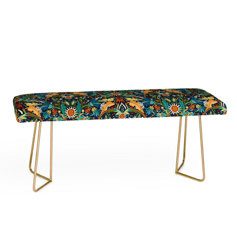 Sharon Turner Victorian damask midnight Bench