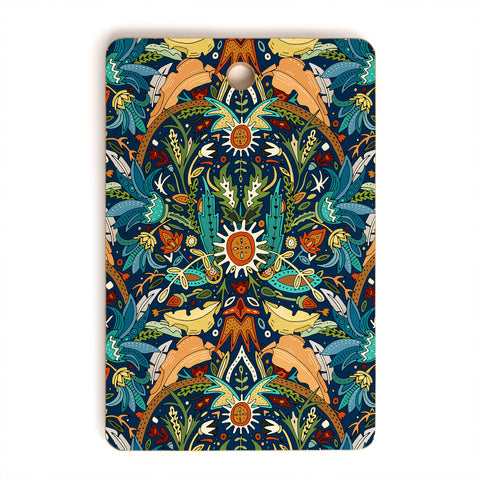 Sharon Turner Victorian damask midnight Cutting Board Rectangle