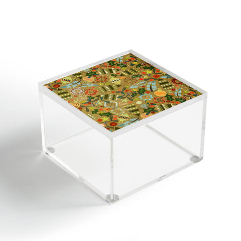 Sharon Turner vintage christmas gold Acrylic Box