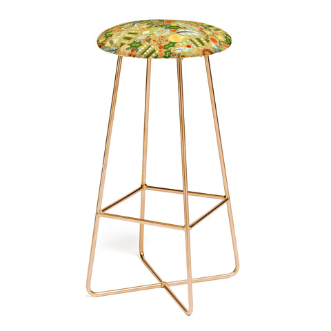 Sharon Turner vintage christmas gold Bar Stool