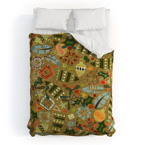 Sharon Turner vintage christmas gold Comforter