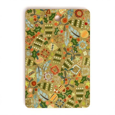 Sharon Turner vintage christmas gold Cutting Board Rectangle