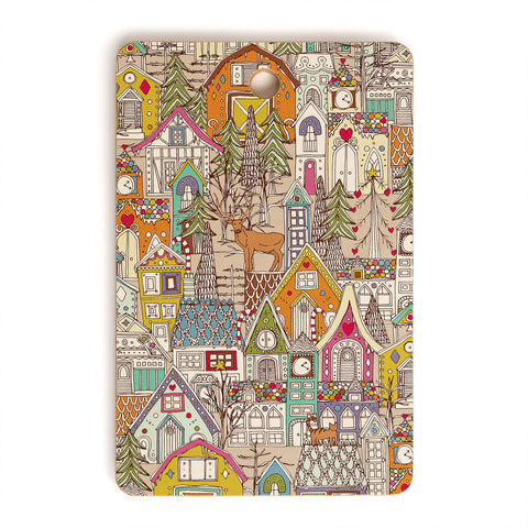 Sharon Turner vintage gingerbread town Cutting Board Rectangle