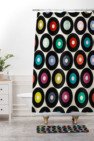 Sharon Turner vinyl Shower Curtain And Mat