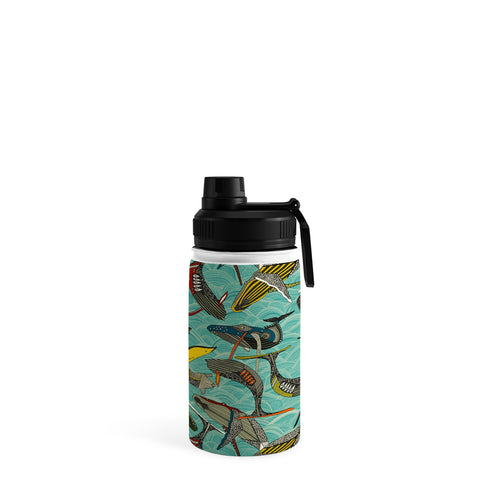 Sharon Turner whales and waves Water Bottle