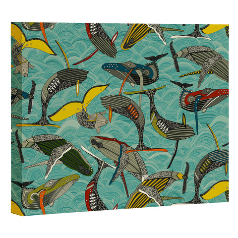 Sharon Turner whales and waves Art Canvas
