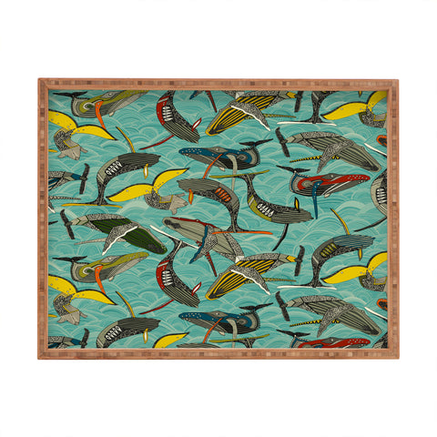 Sharon Turner whales and waves Rectangular Tray