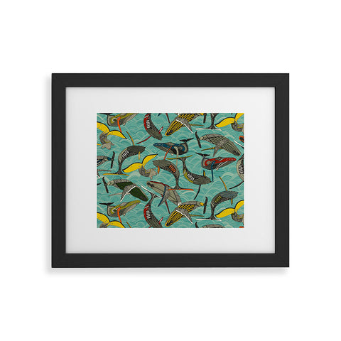 Sharon Turner whales and waves Framed Art Print