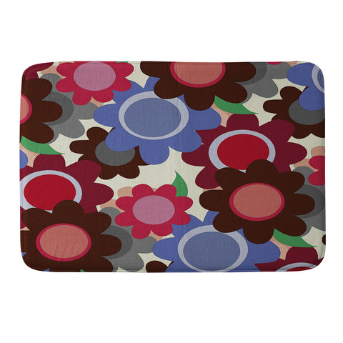Sharon Turner Winter Flowers Memory Foam Bath Mat
