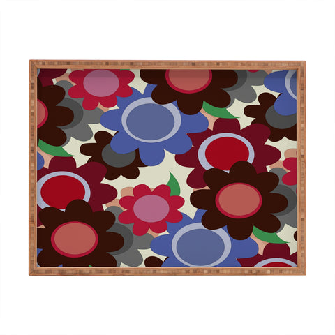 Sharon Turner Winter Flowers Rectangular Tray