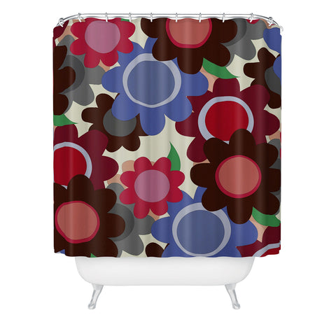 Sharon Turner Winter Flowers Shower Curtain