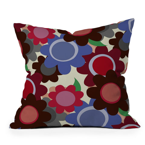Sharon Turner Winter Flowers Throw Pillow