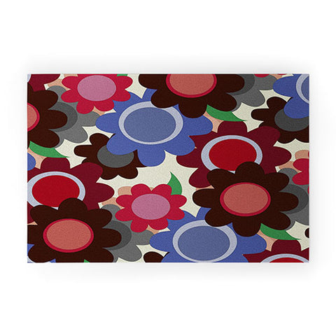 Sharon Turner Winter Flowers Welcome Mat