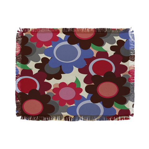 Sharon Turner Winter Flowers Throw Blanket