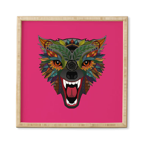 Sharon Turner wolf fight flight pink Framed Wall Art