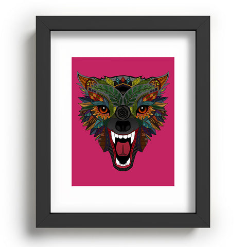 Sharon Turner wolf fight flight pink Recessed Framing Rectangle
