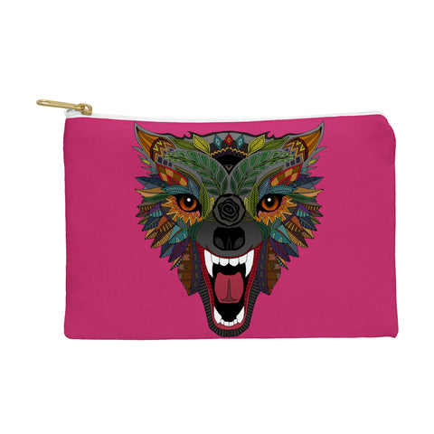 Sharon Turner wolf fight flight pink Pouch