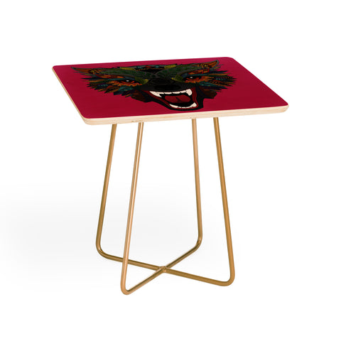 Sharon Turner wolf fight flight pink Side Table