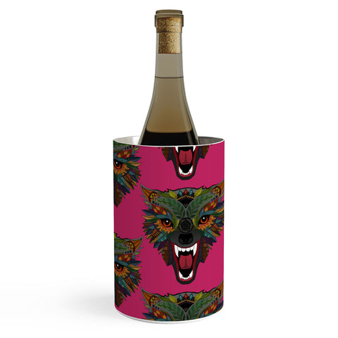 Sharon Turner wolf fight flight pink Wine Chiller