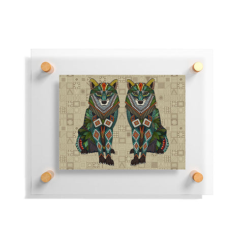 Sharon Turner wolf natural Floating Acrylic Print