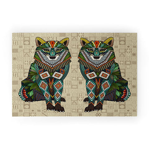 Sharon Turner wolf natural Welcome Mat