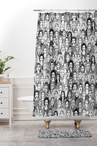 Sharon Turner women of the world Shower Curtain And Mat