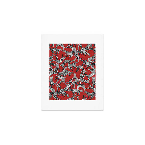 Sharon Turner woodland fox party red Art Print
