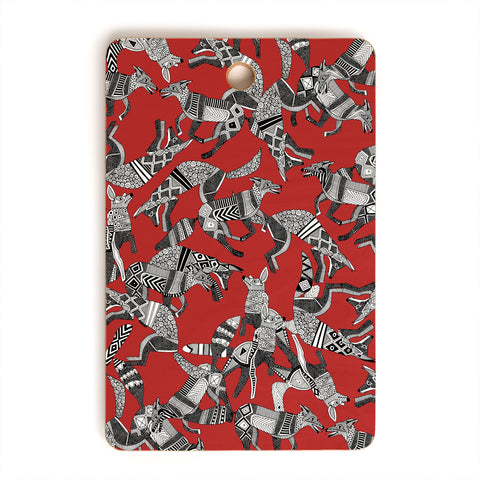 Sharon Turner woodland fox party red Cutting Board Rectangle