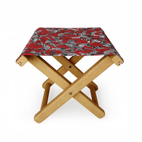 Sharon Turner woodland fox party red Folding Stool