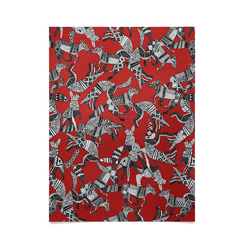 Sharon Turner woodland fox party red Poster