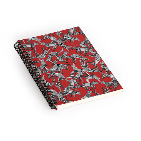 Sharon Turner woodland fox party red Spiral Notebook