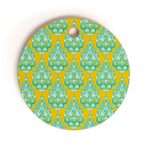 Sharon Turner Yasmita damask ikat Cutting Board Round