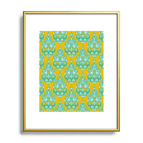 Sharon Turner Yasmita damask ikat Metal Framed Art Print