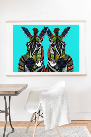 Sharon Turner zebra love Art Print And Hanger