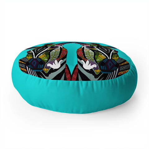 Sharon Turner zebra love Floor Pillow Round