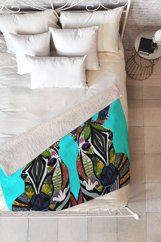 Sharon Turner zebra love Fleece Throw Blanket