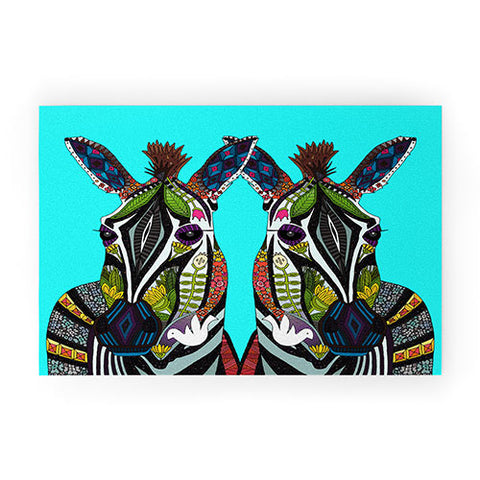 Sharon Turner zebra love Welcome Mat