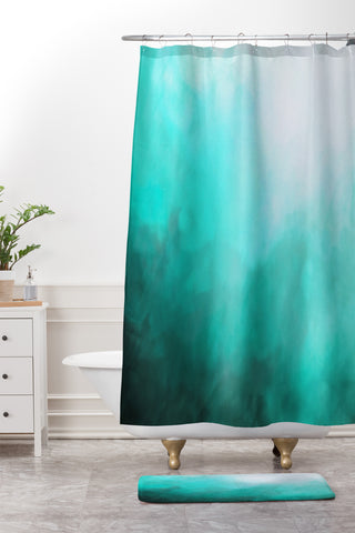 Shaylen Broughton Blue Oblivion Shower Curtain And Mat