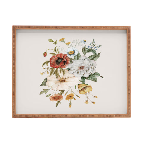 Shealeen Louise Wildflower Bouq Creme Rectangular Tray