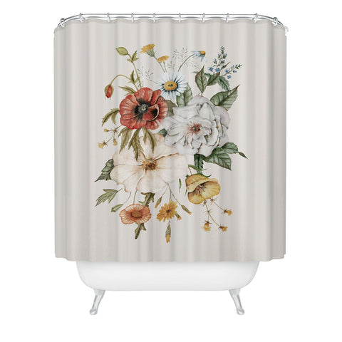 Shealeen Louise Wildflower Bouq Creme Shower Curtain