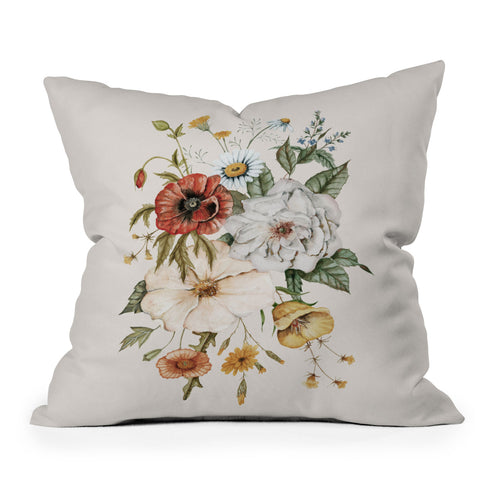 Shealeen Louise Wildflower Bouq Creme Throw Pillow