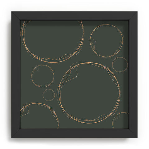 Sheila Wenzel-Ganny Army Green Gold Circles Recessed Framing Square