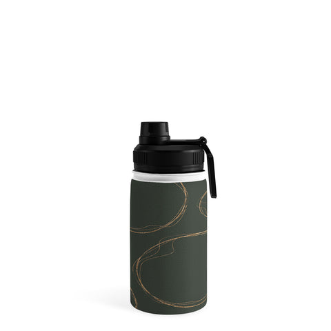 Sheila Wenzel-Ganny Army Green Gold Circles Water Bottle