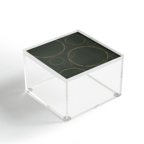 Sheila Wenzel-Ganny Army Green Gold Circles Acrylic Box